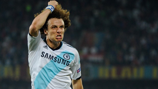 David Luiz celebra su gol ante el Basilea