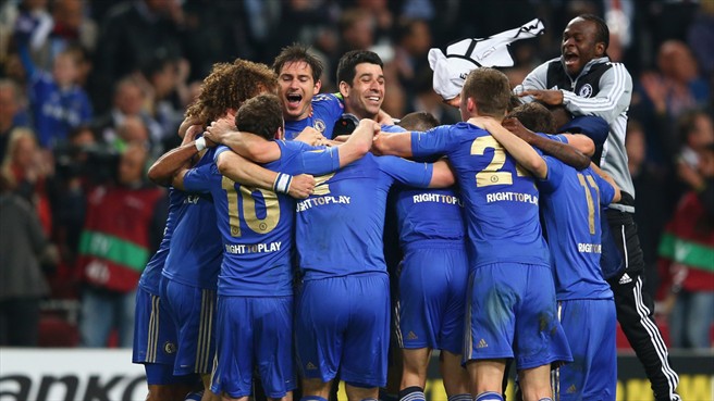 Los jugadores del Chelsea celebran su título de Europa League