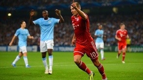 Robben celebra su gol ante el Manchester City