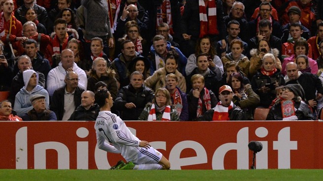 Cristiano Ronaldo celebra su gol ante el Liverpool