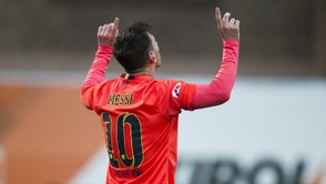 Messi celebra uno de sus goles ante el Eibar