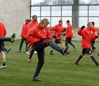 Kuyt en un entrenamiento