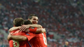 Los jugadores de Rusia celebran el tercer gol ante la República Checa