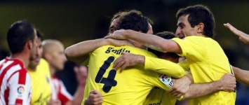 El Villareal celebra un gol