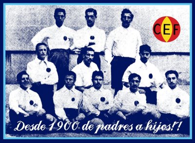 Primer equipo del RCD Espanyol con históricos jugadores como el primer capitán del equipo CARRIL.