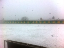 El partido en los Dominicos suspendido por la nieve.