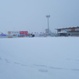 Anduva (estadio del Mirandes) está totalmente nevado