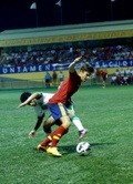 Santi Mina con la Selección Española.