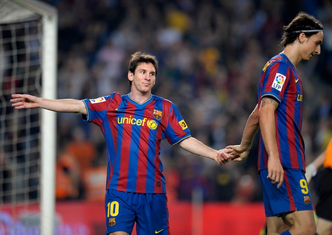 Messi e Ibrahimovic, Barcelona vs Zaragoza