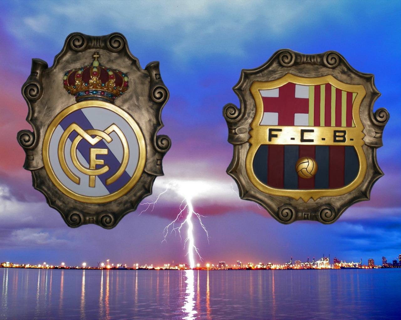 Escudos Real Madrid vs Barcelona
