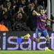 Pedro celebrando un gol, Barcelona vs Sevilla