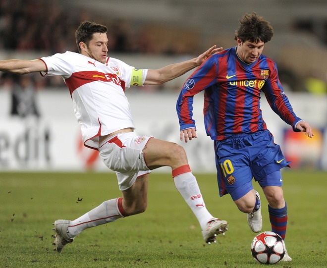 Messi  stuttgart vs barcelona  octavos champions