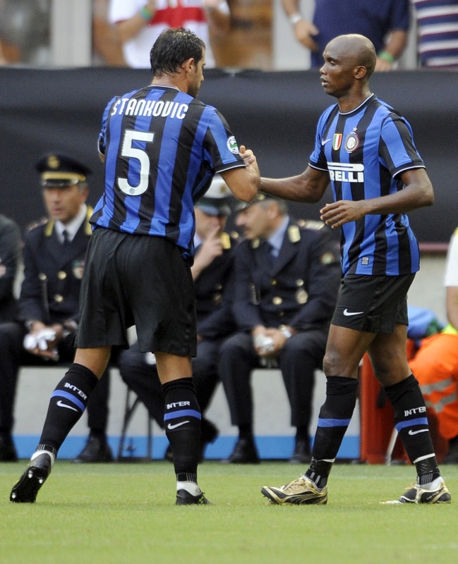 Etoo y Stankovic, Inter vs Bari