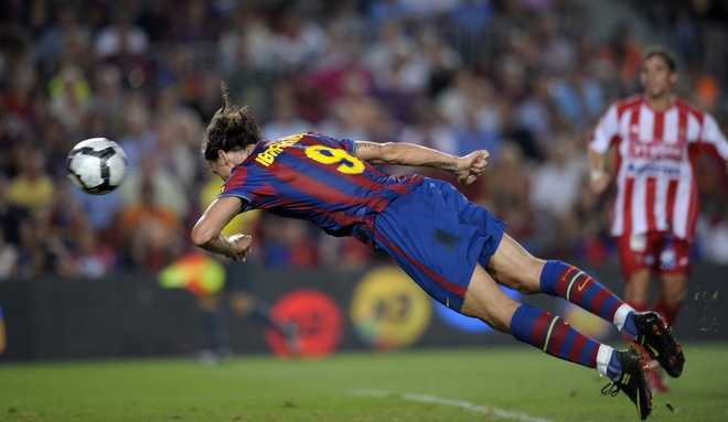 Ibrahimovic, gol en Barcelona vs Sporting Gijón