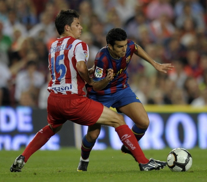 Pedro, Barcelona vs Sporting Gijón