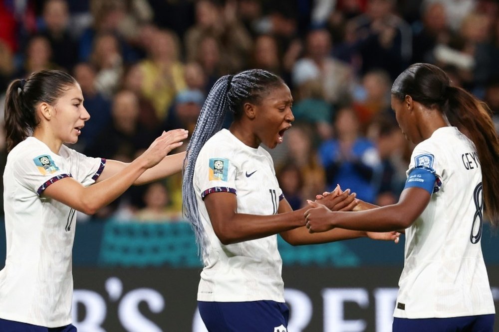 Diani hit a hat-trick as France marched into the last 16. AFP