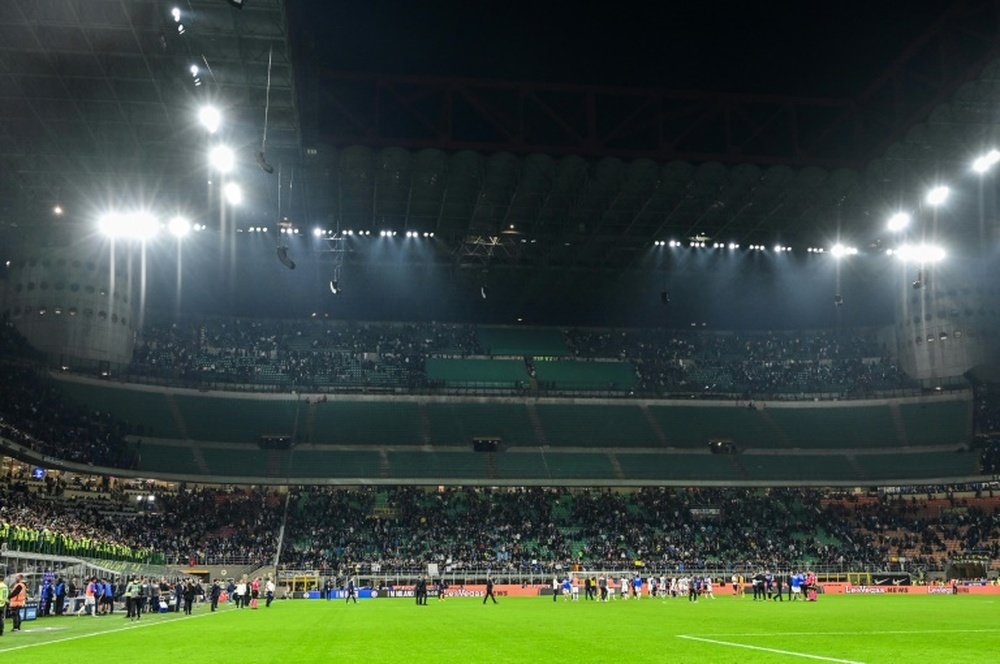 Some fans were forced to leave the Curva Nord. AFP