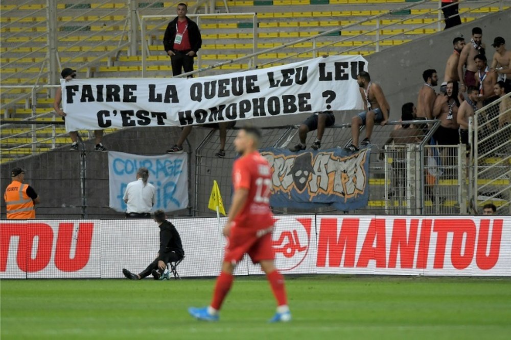 The French FA have criticised the constant stopping of games for homophobia. AFP
