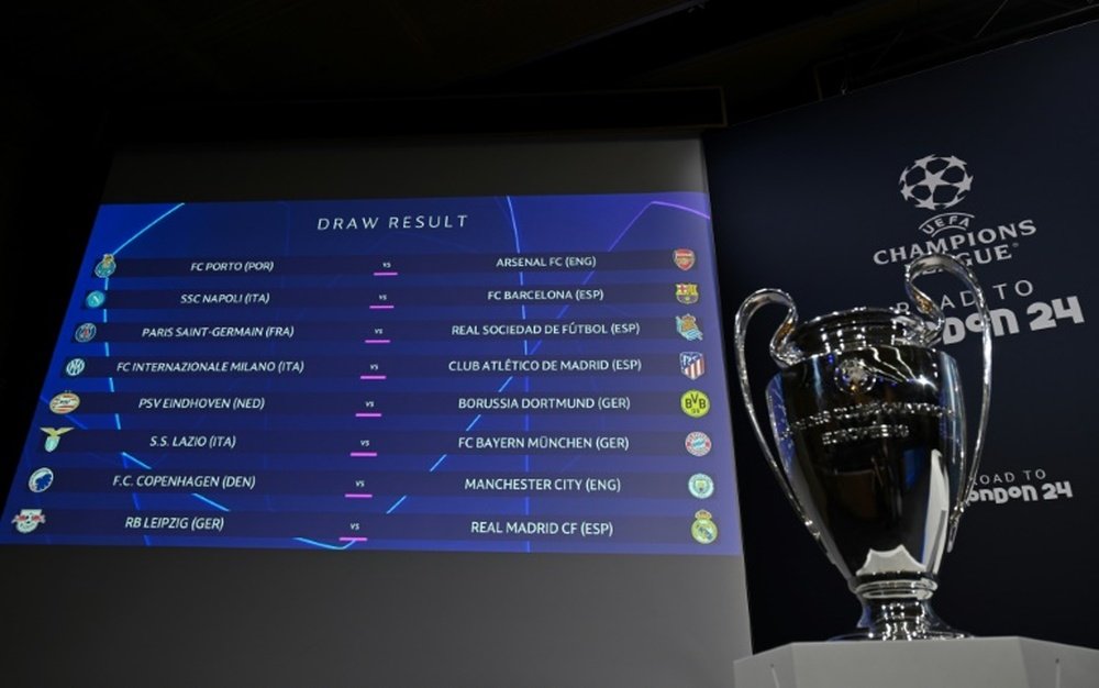 The draw for the last 16 of the Champions League was made at UEFA's Swiss HQ on Monday. AFP