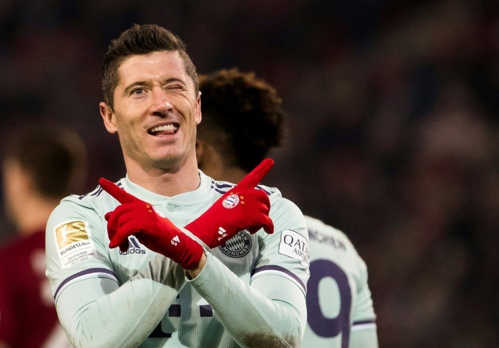 Lewandowski scored his 10th goal of the season against Hannover. AFP