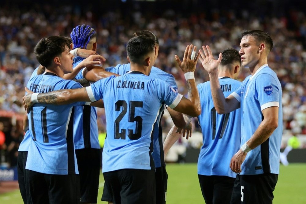 Mathias Olivera's goal helped eliminate the United States from the Copa America. AFP