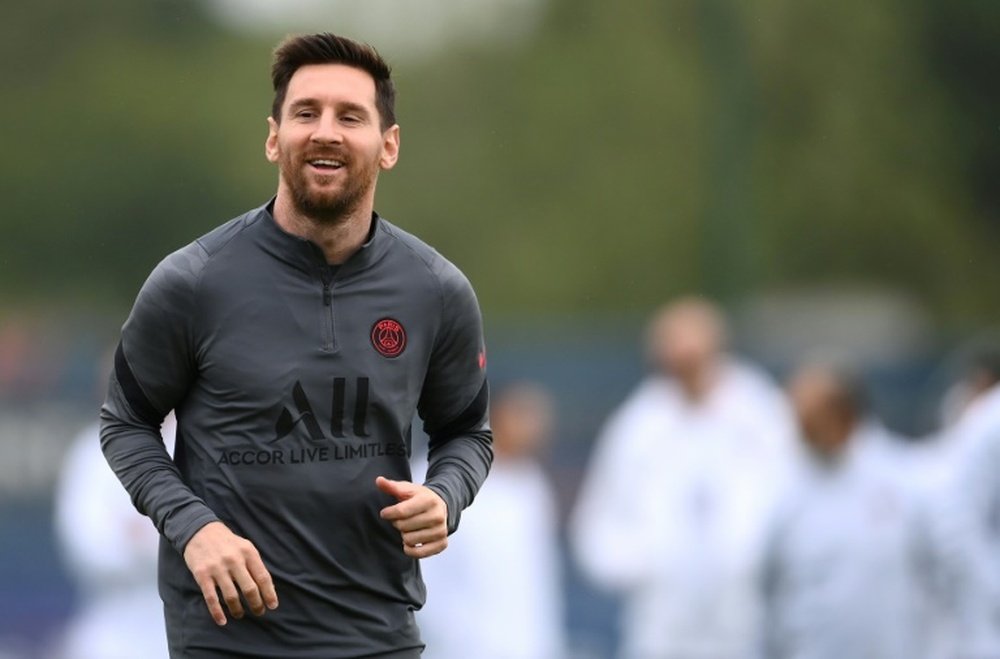 Lionel Messi trained on Monday having missed PSGs last two games with a knee injury. AFP