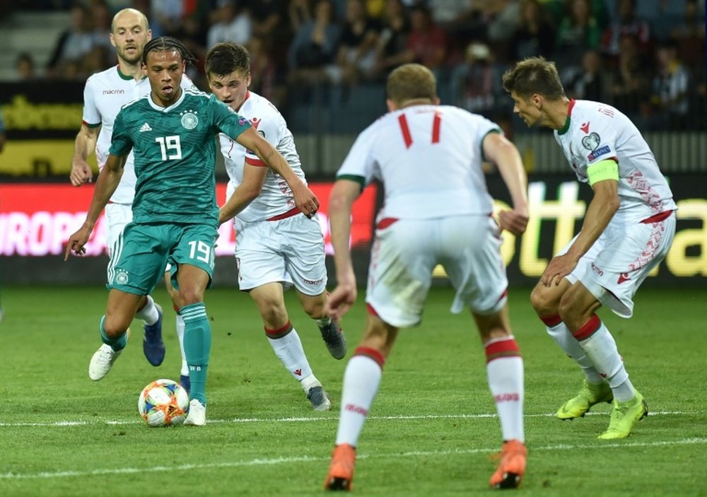 Leroy Sané scored for Germany as they swept aside Belarus. AFP