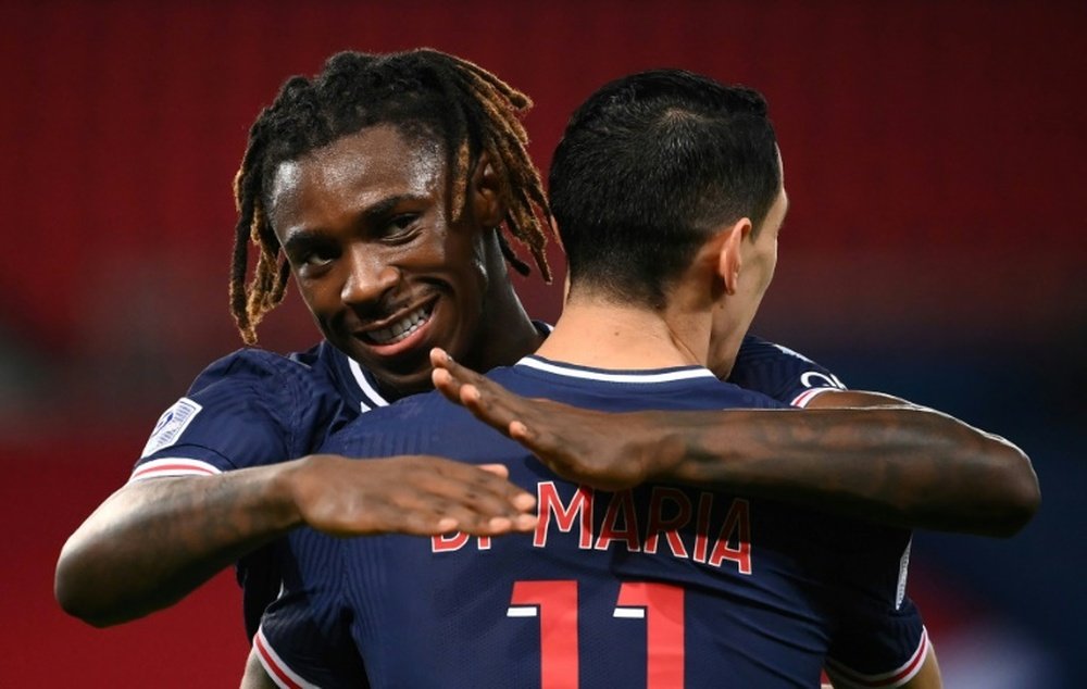 Angel di Maria and Moise Kean got the goals as PSG beat Rennes 3-0. AFP