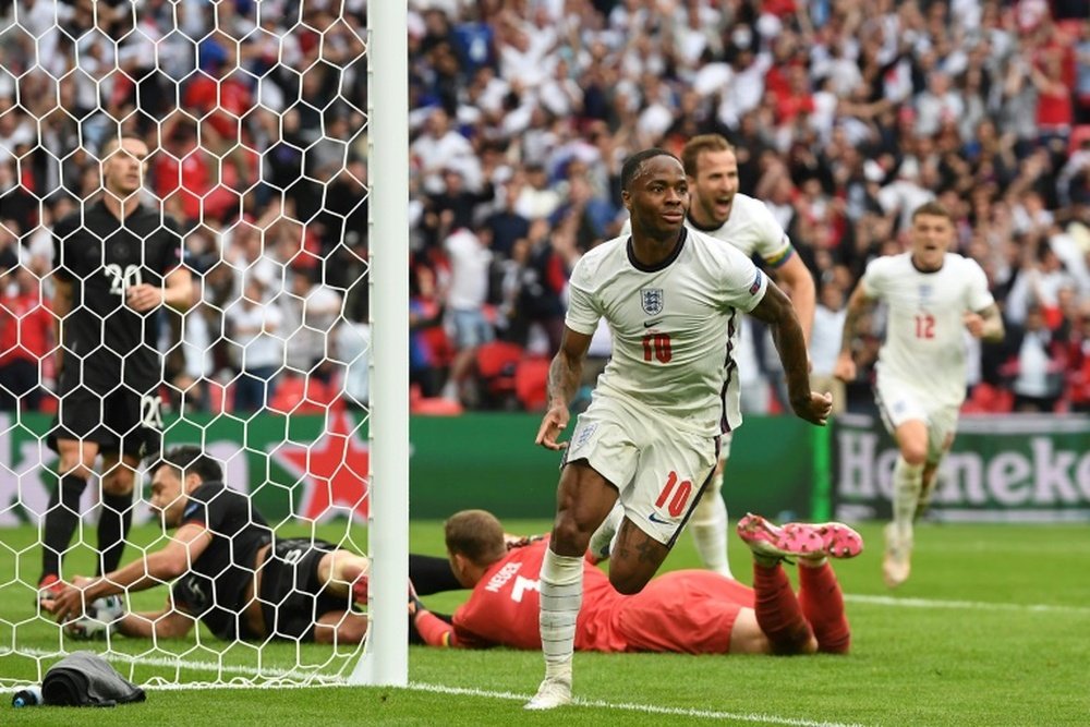 Raheem Sterling opened the scoring with his third of the tournament. AFP