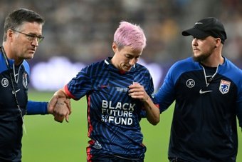 US women's football icon Megan Rapinoe limped out of the final game of her storied career Saturday, suffering a suspected torn Achilles tendon less than three minutes into the National Women's Soccer League Final which her OL Reign team lost to NJ/NY Gotham FC.