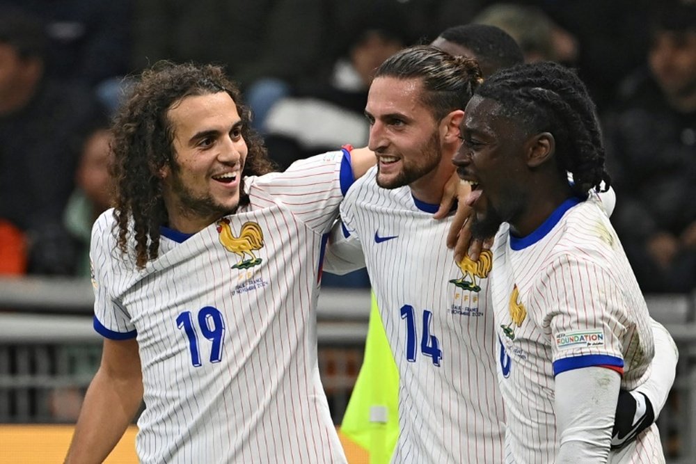 Adrien Rabiot netted twice for France against Italy on Sunday. AFP