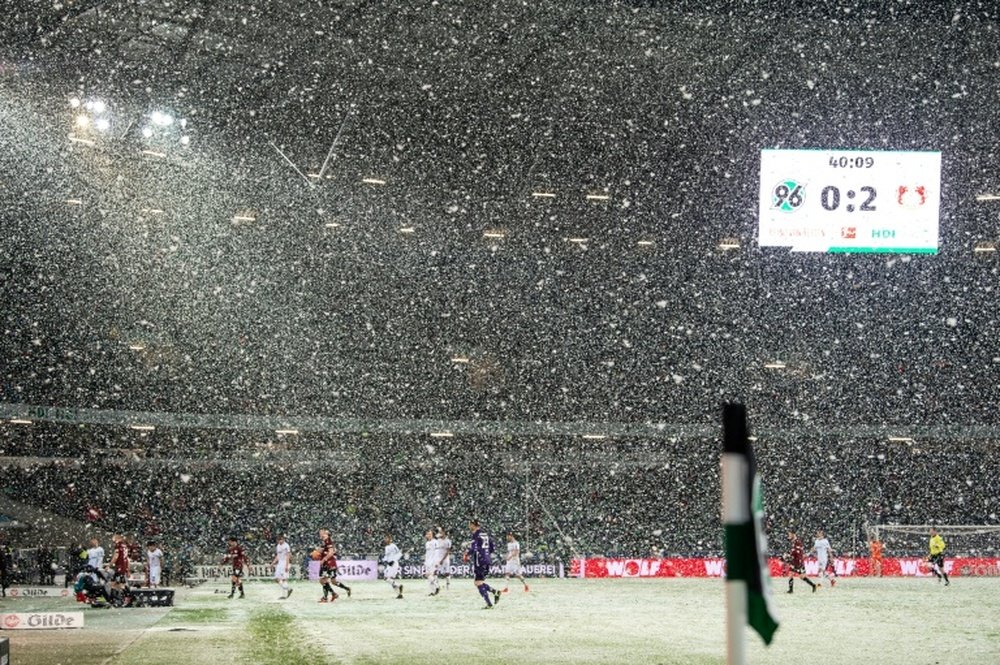 Wintry scenes in Hanover this afternoon. AFP