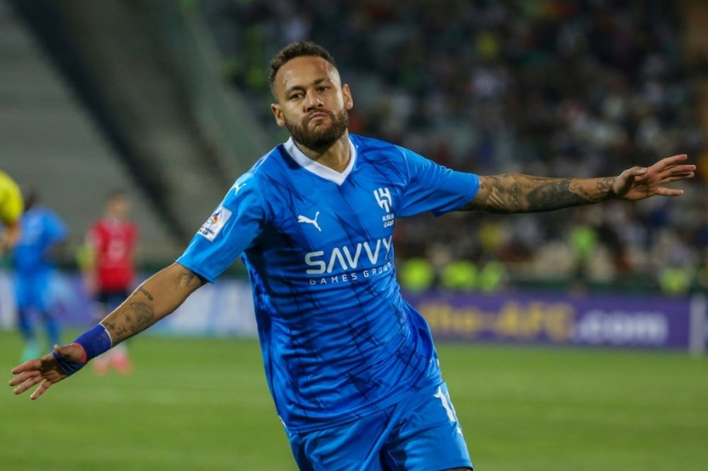 Neymar opened his Al Hilal account in his fifth game for the club. AFP