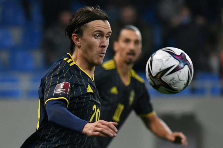 Kristoffer Olsson played for Sweden in a 2022 World Cup qualifier against Georgia. AFP