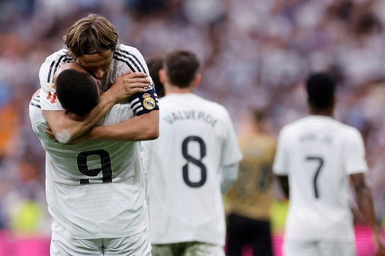 Many at the Bernabeu were in tears when Modric departed. AFP