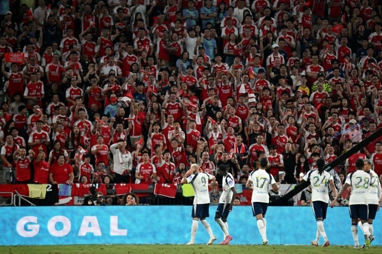 Spurs won the first north London derby staged outside the UK 1-0 on Thursday. AFP