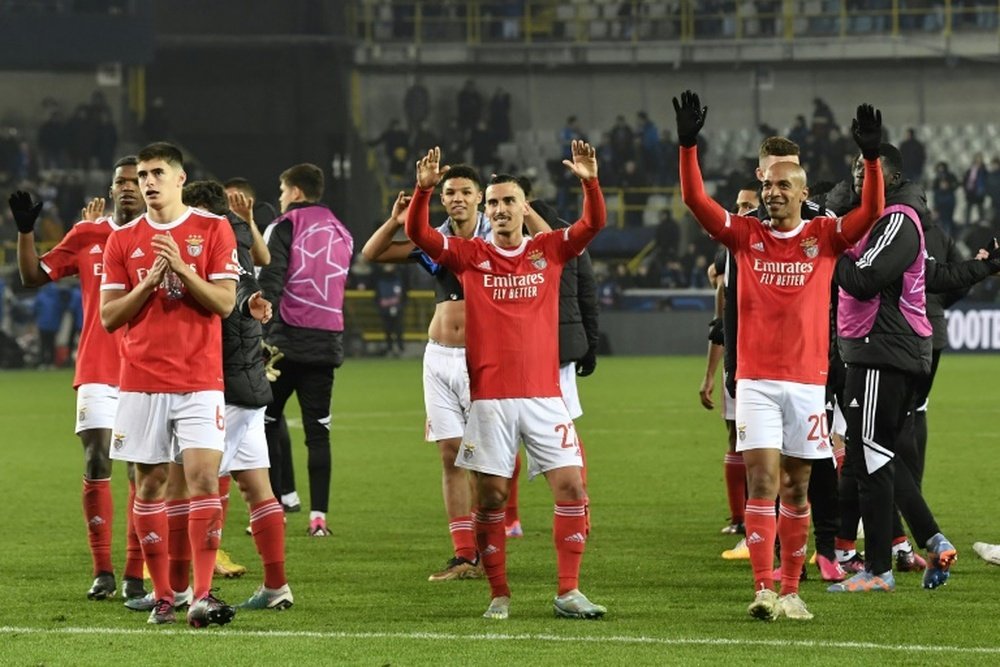 Benfica got a 0-2 win over Club Brugge in the Champions League. AFP