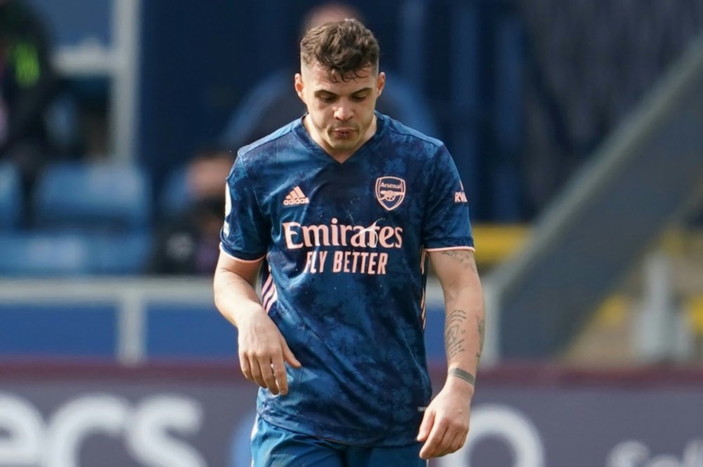 Granit Xhaka cost Arsenal two points with a major blunder v Burnley. AFP