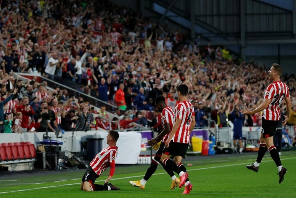 Sergi Canos scored Brentford's first ever Premier League goal. AFP