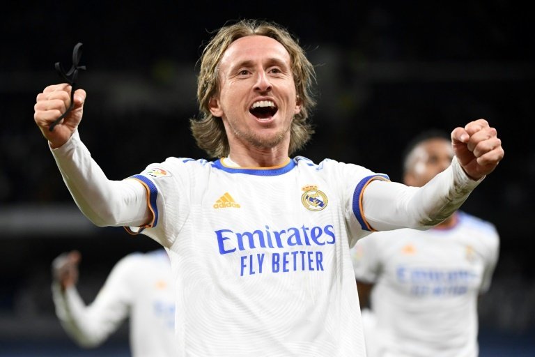 Luka Modric scored a stunning goal in Real Madrids 4-1 win over Real Sociedad. AFP