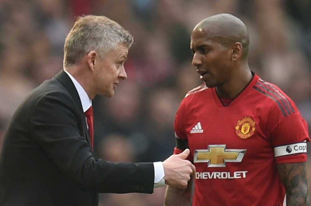 Ashley Young is in confident mood ahead of the trip to PSG. AFP