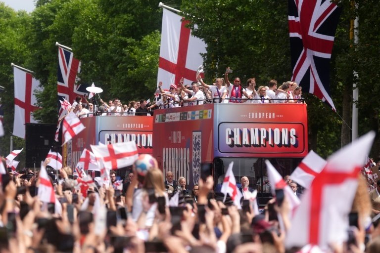 England's Lionesses party in London after Euro 2025 triumph