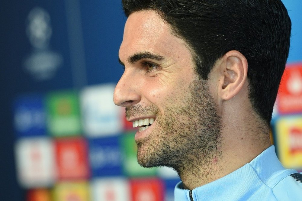Mikel Arteta held Manchester City's press conference on Tuesday ahead of their match with Lyon. AFP