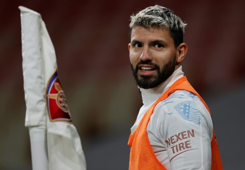 Sergio Aguero will not be back for Man City for another few weeks. AFP