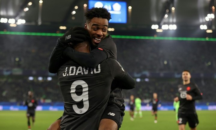 Angel Gomes scored as Lille won 1-3 away to Wolfsburg. AFP