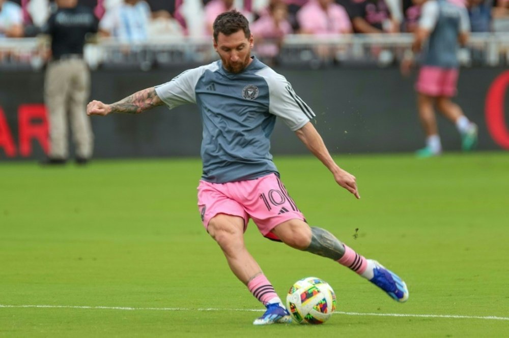 Lionel Messi is still struggling with a right hamstring injury. AFP