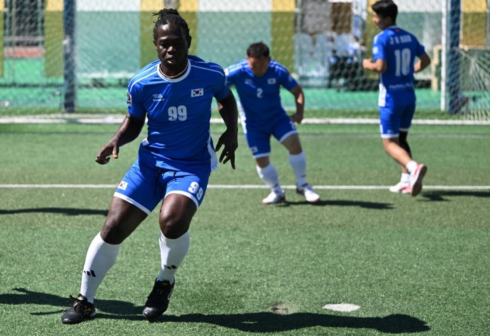 Fossi Wandji plays for South Korea at the Homeless World Cup. AFP