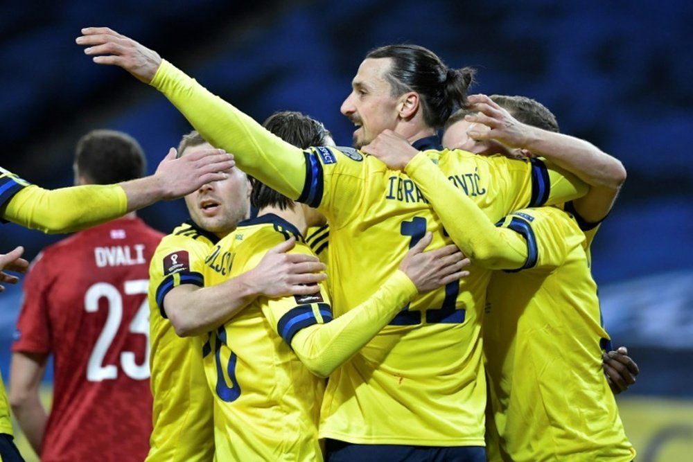 Zlatan Ibrahimovic assisted Sweden's only goal v Georgia. AFP