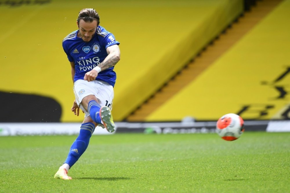 Leicester midfielder James Maddison has signed a new contract. AFP