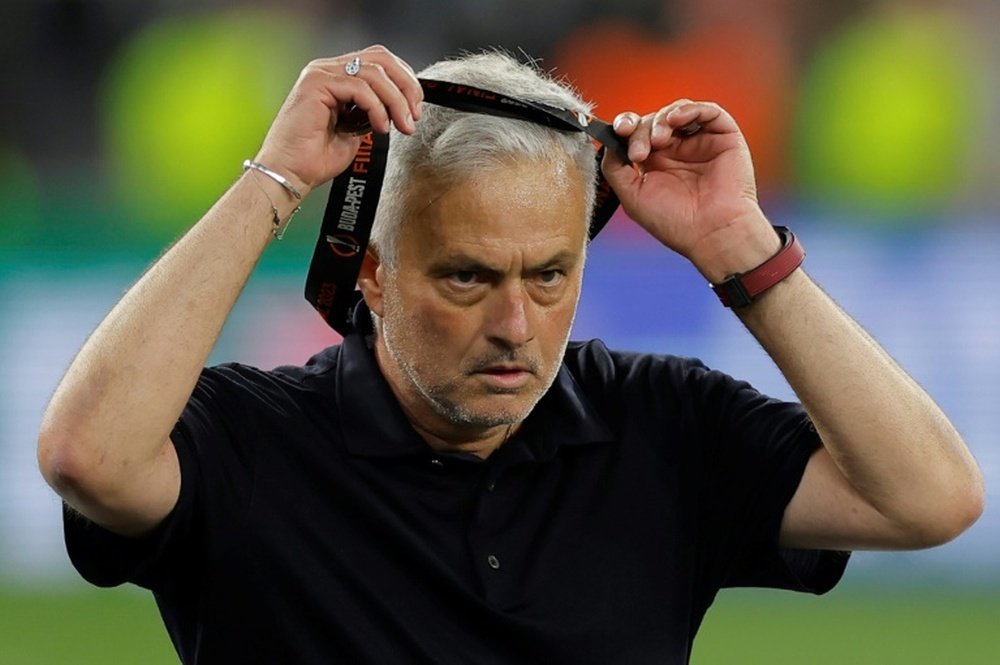 Mourinho insulted referee Anthony Taylor after the UEL final. AFP